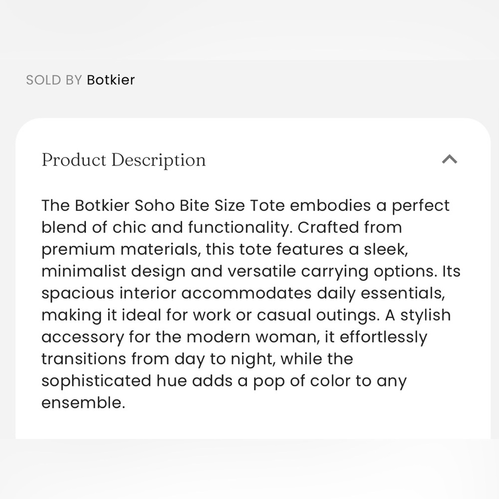 Botkier Dove Soho Bite Size Leather Tote with Black zipper Accents - Picture 6 of 6